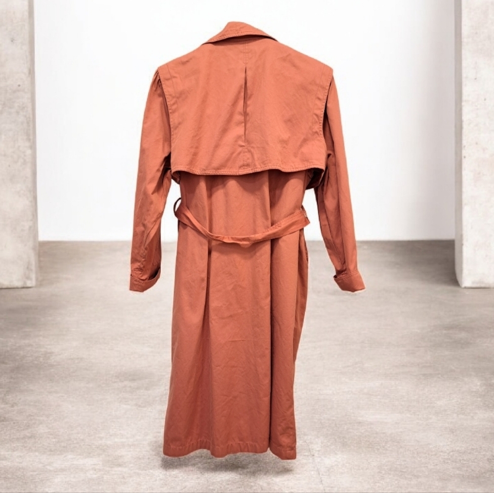 'London Fog' Style Coral Trench Coat 🌹🧥 - Picture 3 of 6
